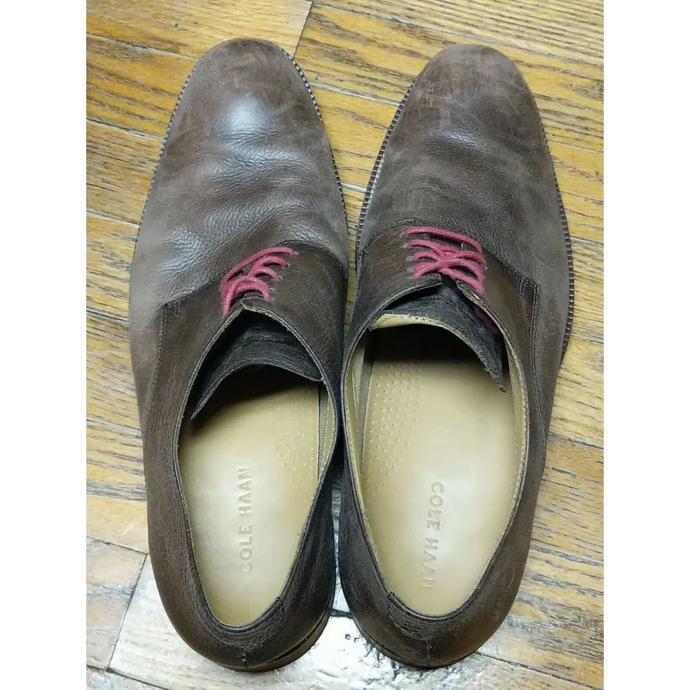 Cole Haan Men's Brown Pebbled Leather‎ Derby Shoes 13 M C12660